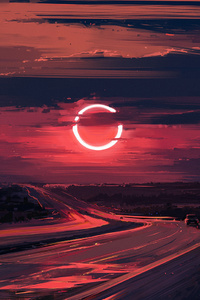Cloud Eclipse Evening Moon (640x1136) Resolution Wallpaper
