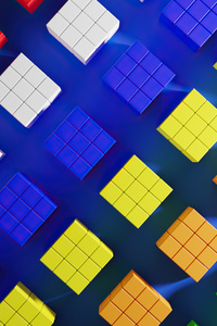 1080x2160 Colorful Cubes Minimal 4k