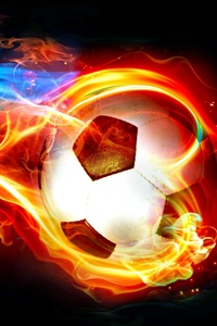 Colorful Football Flame Digital Art
