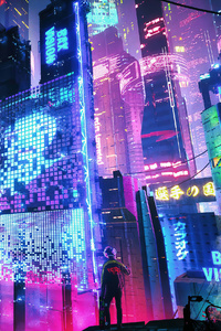 800x1280 Colorful Neon City 4k