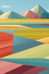 480x800 Colorful Shapes And Landscape 5k
