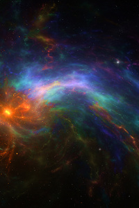 Colorful Wild Fire Space Nebula 4k