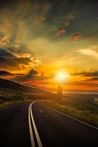 Cool Sunset Road View 8k