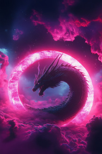 Cosmic Dragon Fury (1080x2280) Resolution Wallpaper