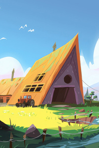 Countryside Farm House (1440x2560) Resolution Wallpaper