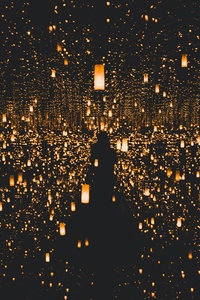 Covered By Lanterns Lights Dark 5k (540x960) Resolution Wallpaper