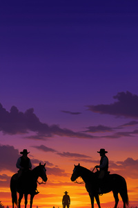 Cowboy Minimal 5k (1440x2560) Resolution Wallpaper