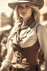 Cowgirl With Hat (480x800) Resolution Wallpaper