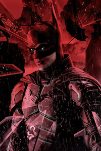 Crimson Crusader Batman In Red (540x960) Resolution Wallpaper