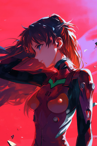 Crimson Warrior Asuka Langley Soryu In Neon Genesis Evangelion (320x480) Resolution Wallpaper