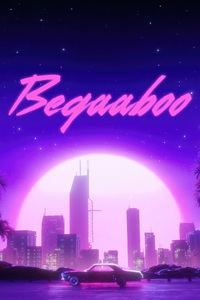 640x1136 Cruising The Neon Synthwave Car Road