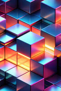 Cubes In Cosmic Symmetry (1125x2436) Resolution Wallpaper