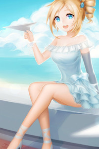480x854 Cute Anime Girl Playing With Paper Planes
