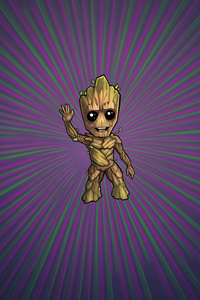 Cute Baby Groot (720x1280) Resolution Wallpaper