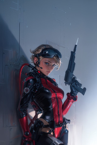 Cyber Agent On The Edge (1440x2960) Resolution Wallpaper