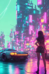 1280x2120 Cyber Cars And Girls
