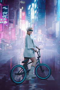 Cybernetic Girl On Bike