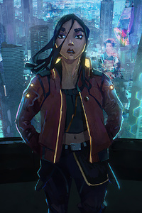 Cyberpunk 2077 Girl In City