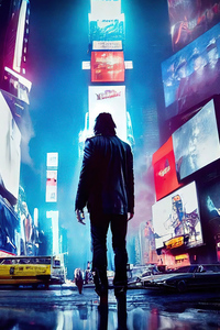 240x400 Cyberpunk 2077 New York Times Square