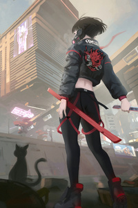 Cyberpunk 2077 Samurai Girl 5k