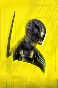 Cyberpunk 2077 X Ironman (320x480) Resolution Wallpaper