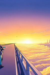 Cyberpunk Bike Skyline Explorer (1280x2120) Resolution Wallpaper