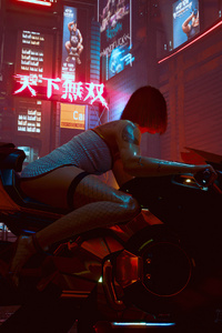 Cyberpunk Biker Girl Scifi 4k