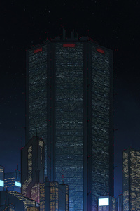 1080x2280 Cyberpunk City Buildings 5k