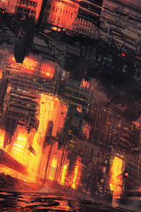 Cyberpunk City Concept Art 4k