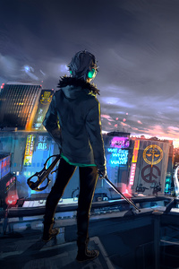 360x640 Cyberpunk Cityscape