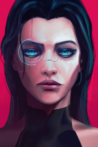 800x1280 Cyberpunk Girl Portrait 5k