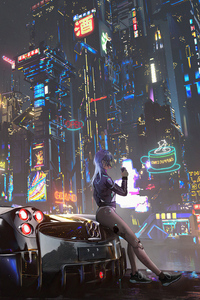 640x1136 Cyberpunk Sa City