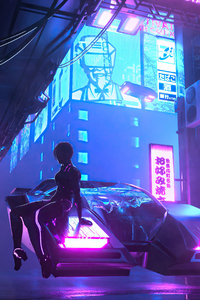 Cyberpunk Scifi Car City 4k