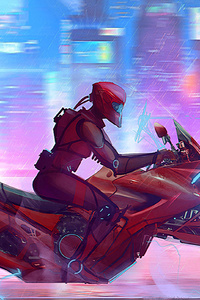 Cyberpunk Scifi Rider 4k