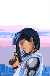 Cyberpunk Sentinel (240x400) Resolution Wallpaper