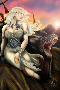 Daenerys Targaryen And Dragon Fan Artwork