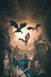 Daenerys Targaryen And Jorah Mormont (1080x2160) Resolution Wallpaper