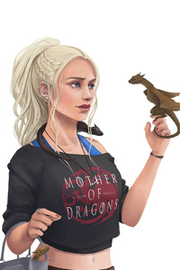 480x800 Daenerys Targaryen Game Of Thrones Art 4k