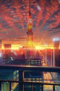 Daimon Tokyo Buildings Lights Tower 4k (1280x2120) Resolution Wallpaper