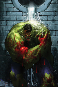 Damaged Hulk Smile (320x568) Resolution Wallpaper