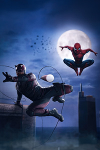 Daredevil And Spider Man Dynamic Team Up (1280x2120) Resolution Wallpaper