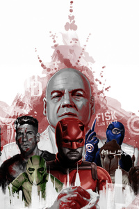 Daredevil Born Again Team (1080x1920) Resolution Wallpaper