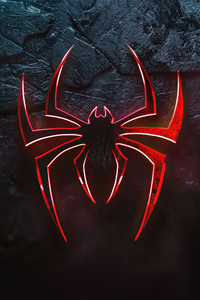 Dark Aesthetic Spiderman Logo 5k (2160x3840) Resolution Wallpaper