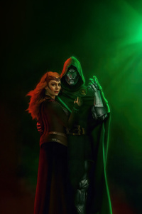 Dark Alliance Doctor Doom And Scarlet Witch (360x640) Resolution Wallpaper