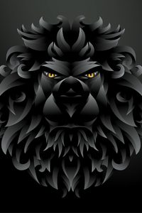 Dark Black Lion Illustration