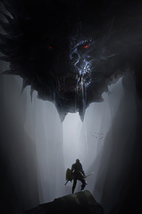 Dark Creature In Cave 4k (480x800) Resolution Wallpaper