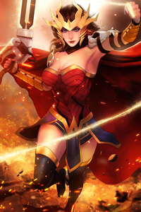 Dark Nights Death Metal Wonder Woman 5k (640x1136) Resolution Wallpaper