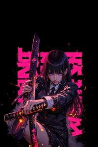 Dark Samurai Girl With Katana Sword (480x854) Resolution Wallpaper