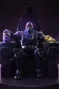 Darkseid Vs Thanos (640x960) Resolution Wallpaper