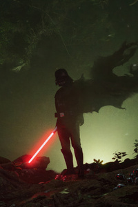 Darth Vader Is Back From Shadows (240x400) Resolution Wallpaper